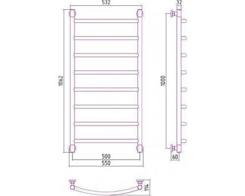 Сунержа Галант Полотенцесушитель водяной 50x100h, цвет: без покрытия 00-0200-1050 Сунержа Галант Полотенцесушитель водяной 50x100h, цвет: без покрытия 00-0200-1050