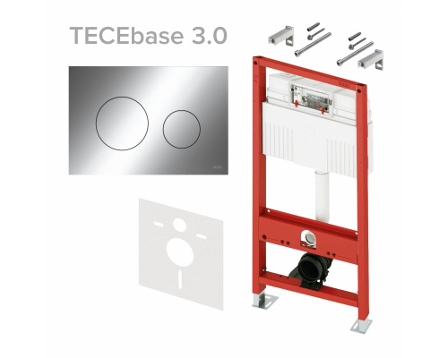 Инсталляция, TECE, TECEbase 3.0, для унитаза, шгв 500-230-1320, клавиша-TECEloop, цвет клавиши-хром