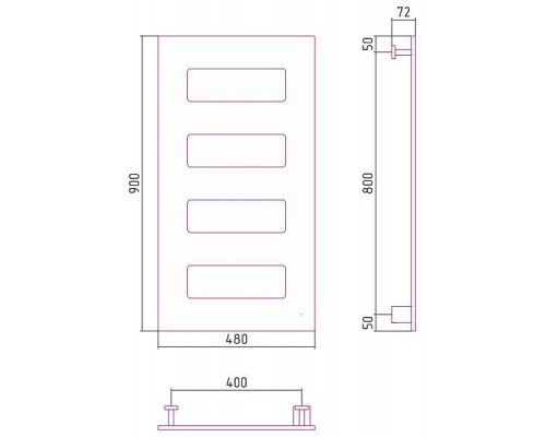Сунержа Космополит Полотенцесушитель электрический 48x90h, прав., цвет: алюминий 70-0860-9048