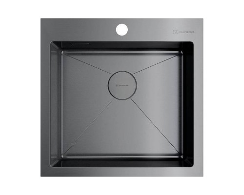 Omoikiri Akisame 51-GM Кухонная мойка нерж. сталь 51x51 см, цвет: вороненая сталь 4973440