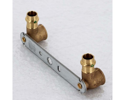 Водорозетка пресс двойная на планке Sanpress VIEGA 15х1/2х150