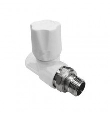 Клапан PP-R бел запорн Дн20х1/2" Ру25 НР прям д/рад VALFEX 1014620012