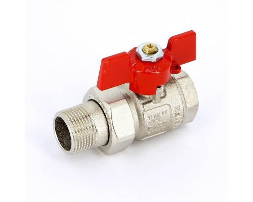 Кран шаровой НВ полнопроходной бабочка Uni-Fitt 3/4" с разъемным соединением