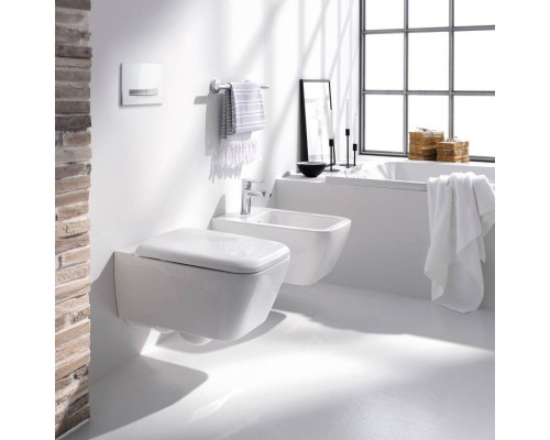 Сиденье для унитаза Geberit iCon Square, SoftClose, быстросъемное, петли хром