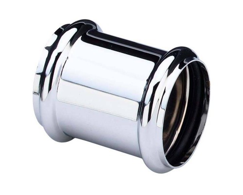 Муфта двухраструбная с двумя уплотнительными прокладками хромированная VIEGA