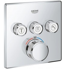 29126000 Grohtherm SmartControl Внешняя часть термостатического смесителя на 3 выхода, хром 29126000