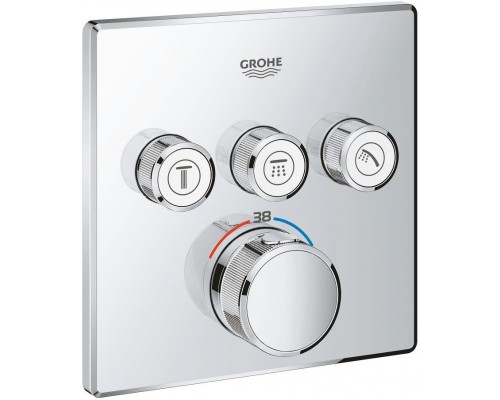 29126000 Grohtherm SmartControl Внешняя часть термостатического смесителя на 3 выхода, хром 29126000