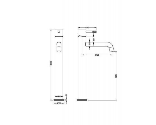 Boheme Uno Смеситель для раковины высокий, цвет: shine gun metall 462-SGM