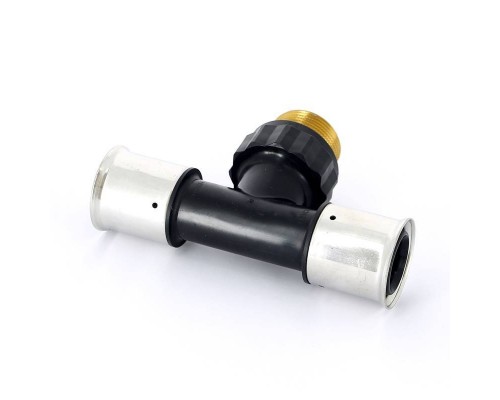 Тройник пресс-Н" PVDF HENCO 40х1"1/4х40