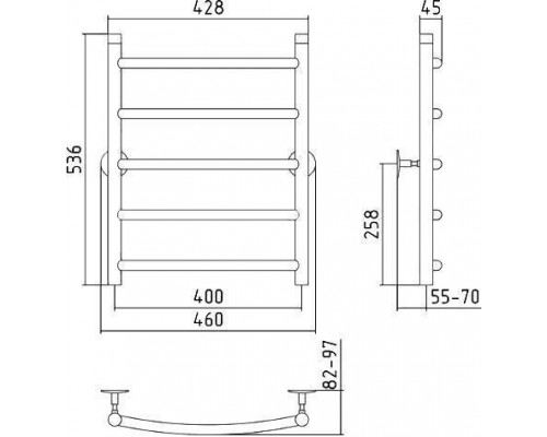 Стилье Универсал-50 Полотенцесушитель водяной для ГВС 46x53,6h см, цвет: без покрытия 00650-6040