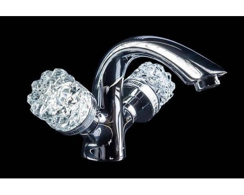 Boheme Crystal Смеситель для раковины, двуручковый, цвет: хром глянцевый 271-CRST