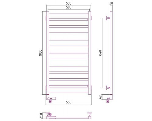 Сунержа Центурион 2.0 Полотенцесушитель электр. 50x100h, лев., цвет: темн. титан муар 15-5602-1050 Сунержа Центурион 2.0 Полотенцесушитель электр. 50x100h, лев., цвет: темн. титан муар 15-5602-1050