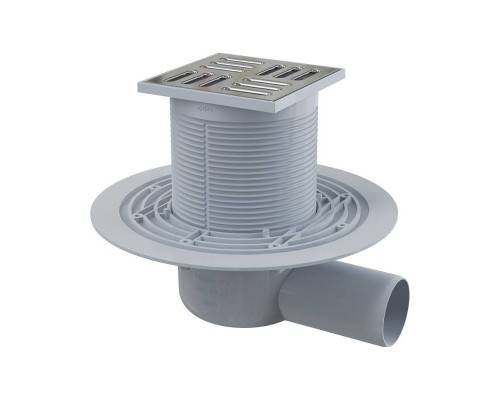 Трап Alcaplast 105 х 105 мм H=88-174 мм выпуск 50 мм нерж. cталь Трап Alcaplast 105 х 105 мм H=88-174 мм выпуск 50 мм нерж. cталь