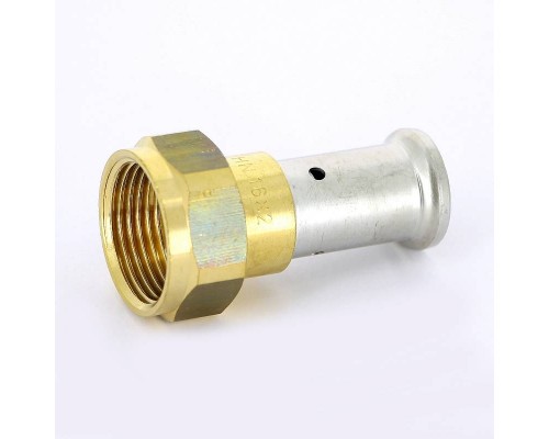 Муфта с накидной гайкой, плоская прокладка пресс HENCO 16x3/4" Муфта с накидной гайкой, плоская прокладка пресс HENCO 16x3/4"