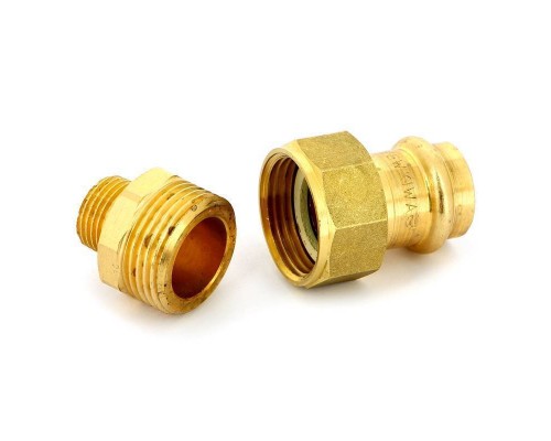 Муфта пресс-Н IBP 22 х 1/2" с разъемным соединением бронза Муфта пресс-Н IBP 22 х 1/2" с разъемным соединением бронза