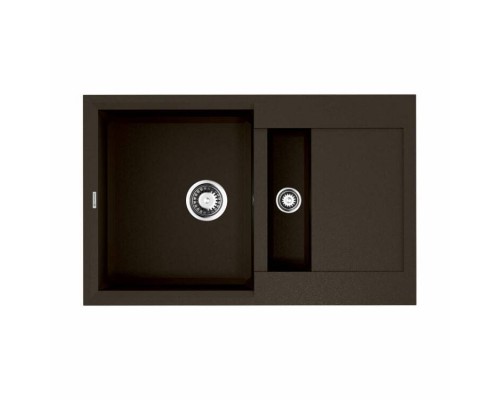 Мойка, OMOIKIRI, Sakaime, шгв 780-500-240, отверстия для смесителя-отсутствуют, чаши-2, цвет-темный шоколад