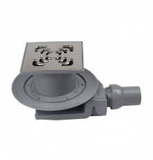 Трап, Pestan, Confluo Standard Square 4, горизонтальный, DN-50, цвет решетки-хром глянец