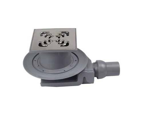 Трап, Pestan, Confluo Standard Square 4, горизонтальный, DN-50, цвет решетки-хром глянец