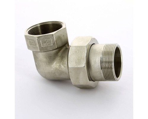 Разъемное соединение НВ угловое с прокладкой O-ring никелированное TIEMME 2" Разъемное соединение НВ угловое с прокладкой O-ring никелированное TIEMME 2"