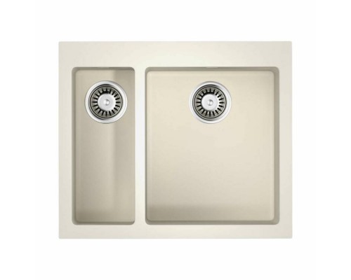 Мойка, OMOIKIRI, Bosen, шгв 590-500-220, отверстия для смесителя-3 промаркированных, чаши-2, цвет-белый