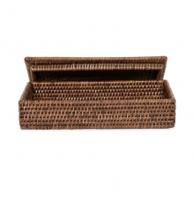 Контейнер универсальный, Decor Walther, BASKET, с крышкой, шгв 300-160-60, цвет-ротанг темный (Rattan dunkel)