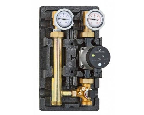 Насосно-смесительная группа Uni-Fitt DN25 с трехходовым клапаном Grundfos UPM3 HYBRID 25-70