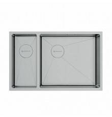 Мойка, OMOIKIRI, TAKI, шгв 695-440-200, отверстия для смесителя-отсутствуют, чаши-2, большая чаша-слева, цвет-нержавеющая сталь
