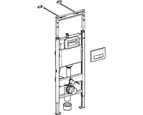 Модуль Geberit Duofix для подвесного унитаза, 112 см, с бачком Delta 12 см, клавиша Delta51, белый