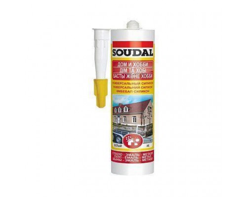Герметик силикон универсальный 280мл картридж черный ДОМ И ХОББИ Soudal 109840 Герметик силикон универсальный 280мл картридж черный ДОМ И ХОББИ Soudal 109840