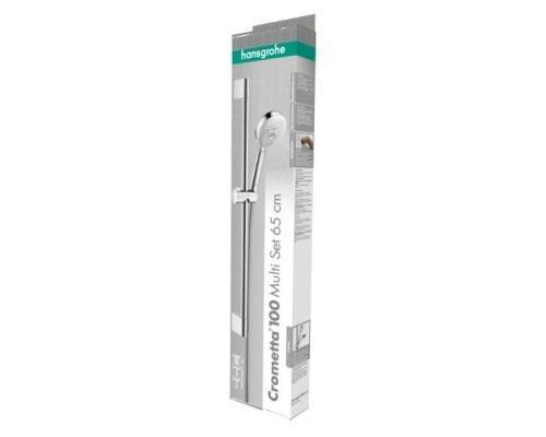 Душевой гарнитур HansGrohe HG Crometta 100 Multi со штангой 65 см белый/хром