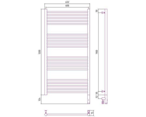 Сунержа Богема 3.0 Полотенцесушитель электрический 60x120h, прав., цвет: состар. бронза 05-5805-1260
