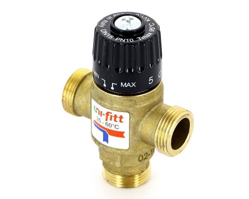 Клапан Н термосмесительный UNI-FITT 3/4" 35-60˚С, смешение боковое, латунный Клапан Н термосмесительный UNI-FITT 3/4" 35-60˚С, смешение боковое, латунный