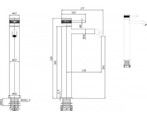 Allen Brau Priority Смеситель для раковины, цвет: черный 5.31A02-31