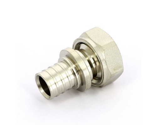 Соединитель надвижной-В Rehau 20 x 3/4"EK никелированный DZR-латунь Соединитель надвижной-В Rehau 20 x 3/4"EK никелированный DZR-латунь