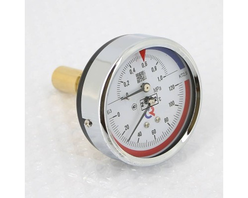 Термоманометр Росма ТМТБ- 31Т.1 80/10 (1/2", 10 бар, 120'С, 2,5) аксиальный