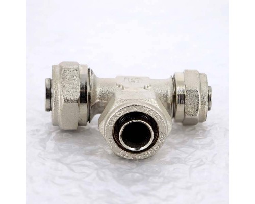 Тройник обжим никелированный UNI-FITT 20х16х20