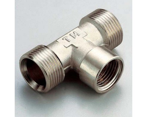 Тройник НВН никелированный евроконус TIEMME 3/4"EKх3/4"х3/4"EK