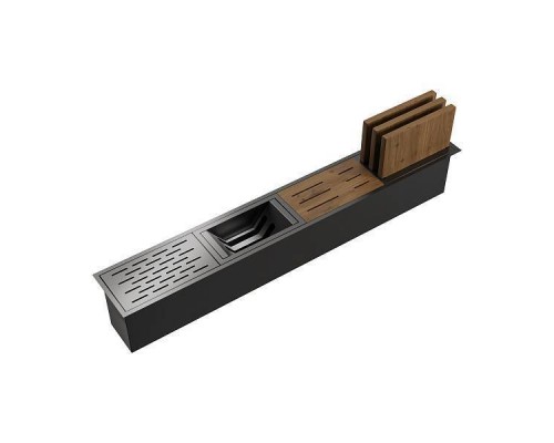 Omoikiri Dry 01-GM Встраиваемая сушка для посуды, 124x20xh20см, цвет: вороненая сталь 4999011
