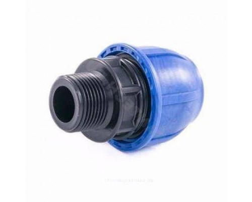 Муфта ПЭ компресс Дн25х1/2" НР Ру16 РосТурПласт 11502