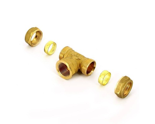 Тройник обжим-В TIEMME 22х1/2"х22