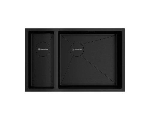 Omoikiri Taki 69-2-U/IF-R Side-GB Кухонная мойка нерж. сталь 69,5x44 см, цвет: графит 4993183