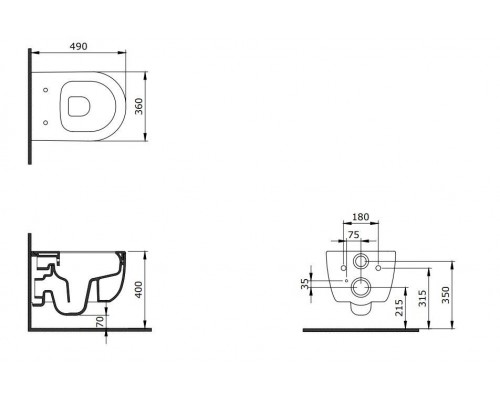 Allen Brau Priority Унитаз подесной с инсталляцией 36x49x33h см, цвет: белый 00316509