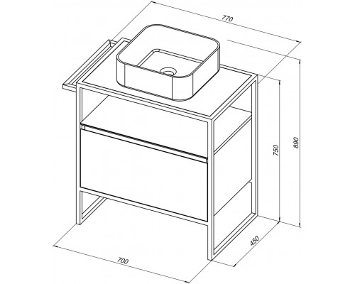 Allen Brau Priority Тумба под раковину 70x45x75h см, цвет: белый 1.31001.WM Allen Brau Priority Тумба под раковину 70x45x75h см, цвет: белый 1.31001.WM