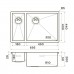 Omoikiri Taki 69-2-U/IF-R Side-GB Кухонная мойка нерж. сталь 69,5x44 см, цвет: графит 4993183