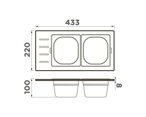 Omoikiri DC-02-2-LG Контейнер нержавеющая сталь цвет: светлое золото 4999077
