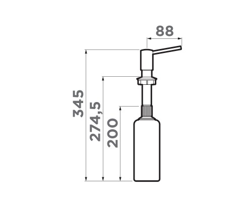 Omoikiri OM-02-P-GR Дозатор для кухни, цвет: leningrad grey 4975036