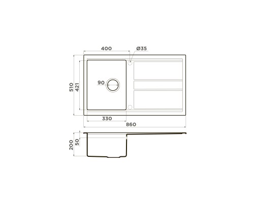 Omoikiri Kitagawa 86-WG Кухонная мойка Artceramic 86x51 см, цвет: wind green 4993250