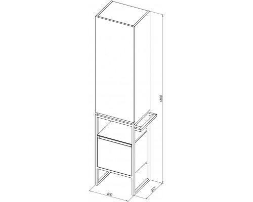 Allen Brau Priority Шкаф-пенал 40x31,5x180h см, цвет: папирус матовый 1.31006.PWM Allen Brau Priority Шкаф-пенал 40x31,5x180h см, цвет: папирус матовый 1.31006.PWM