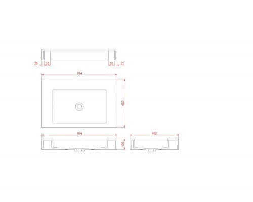 Armadi Art Flat Раковина подвесная 70,4х45,2х10h см, цвет: белый 888-70 Armadi Art Flat Раковина подвесная 70,4х45,2х10h см, цвет: белый 888-70
