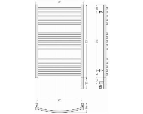 Сунержа Аркус 3.0 Полотенцесушитель электрический 53x92h см, правое, цвет: мат. золото 032-5705-8050 Сунержа Аркус 3.0 Полотенцесушитель электрический 53x92h см, правое, цвет: мат. золото 032-5705-8050